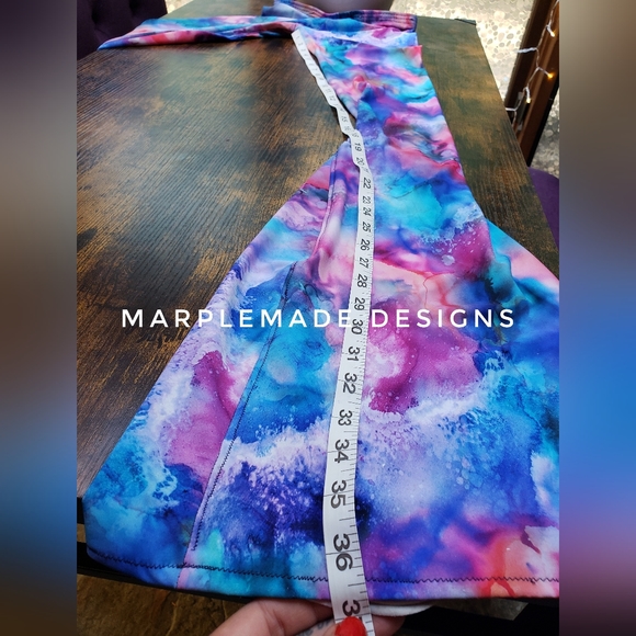 NWT*XS /X Long 23x36 flare 💜Marplemade Designs flares mid waist, nylon/s - Picture 8 of 14